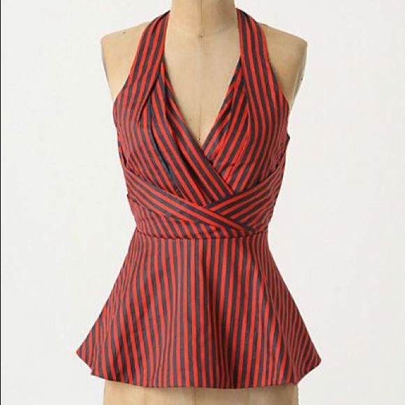 Anthropologie Tops - Anthropologie Striped Halter Top